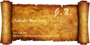 Jakab Nerina névjegykártya